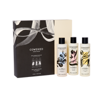 Cowshed bath and shower gift set with three bottles and a gift box