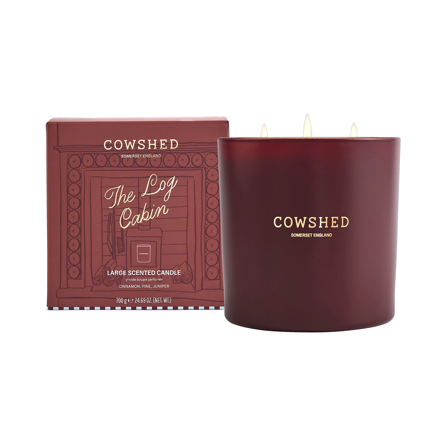 The Log Cabin Winter Large Candle - Cinnamon, Pine, Juniper