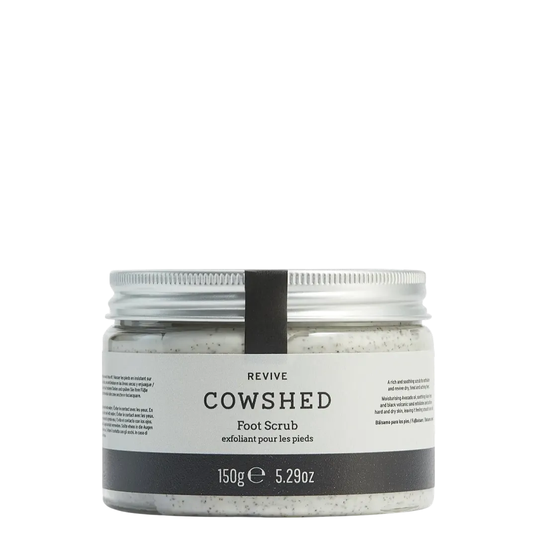 Cowshed foot scrub jar on a white background