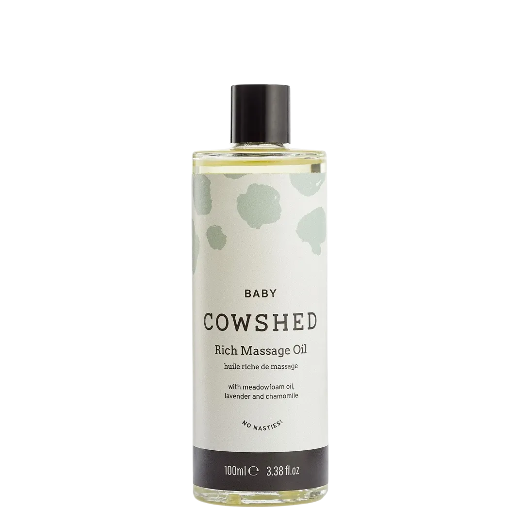Cowshed Baby Rich Massage Oil bottle on a white background