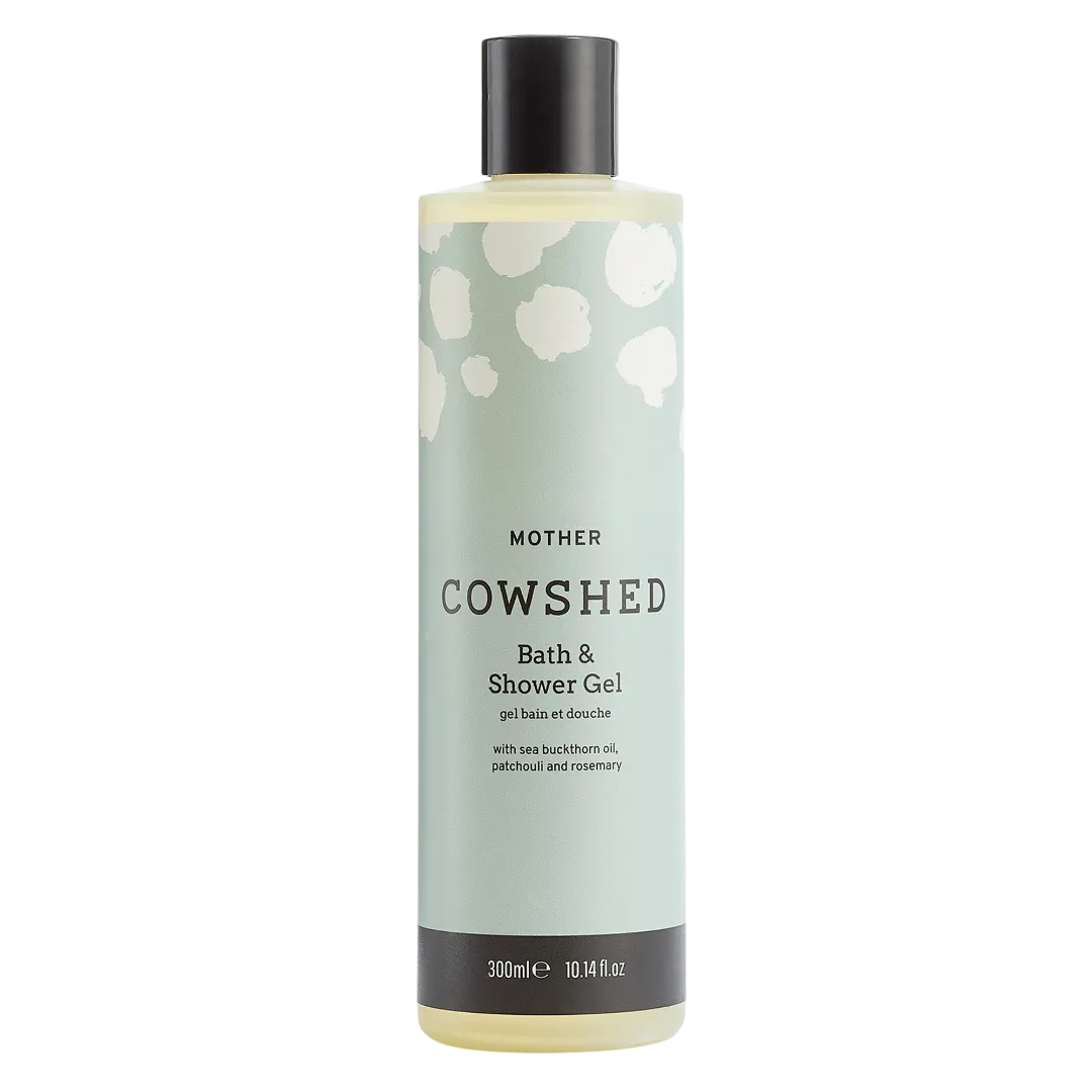Cowshed bath and shower gel bottle on a white background