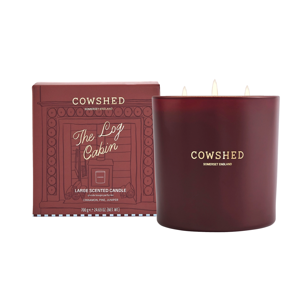 The Log Cabin Winter Large Candle - Cinnamon, Pine, Juniper